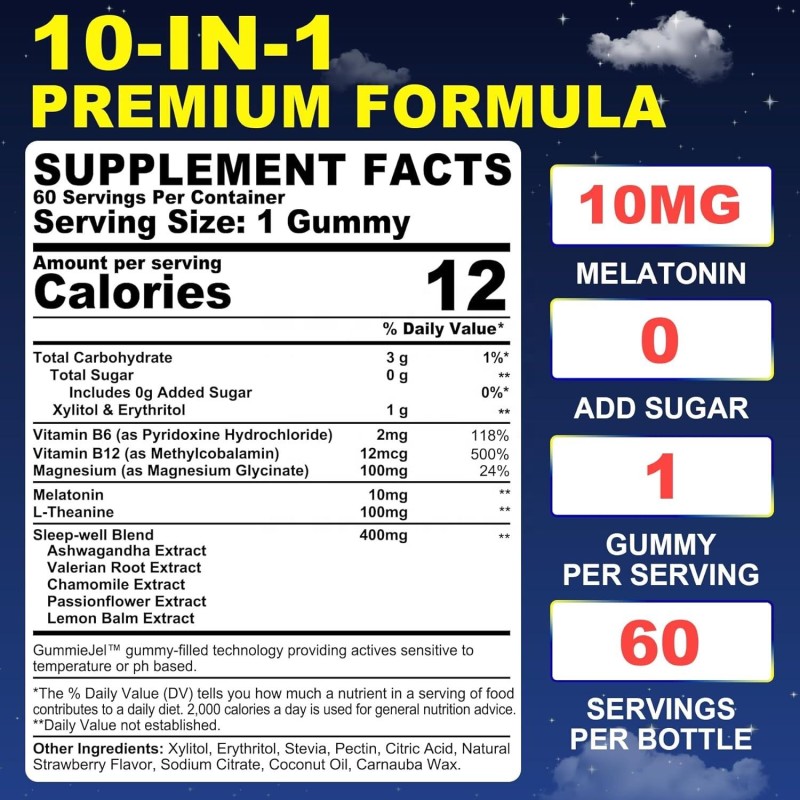Melatonin Gummies Manufacturer - 60 Pieces Advanced Sleep Aid