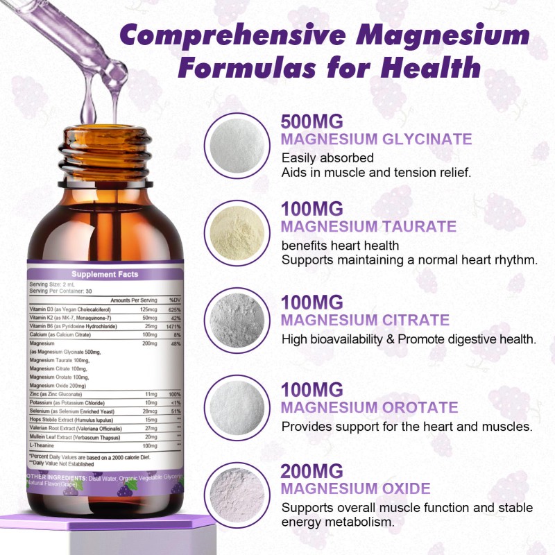 Magnesium Glycinate Liquid Drops Manufacturer - OEM Mood Relaxation