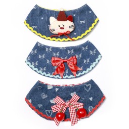 Pet Bandana Manufacturer - Korean Style Cute Red Bow Denim