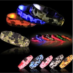 LED Pet Collar Supplier - Camouflage Pattern Reflective Nylon