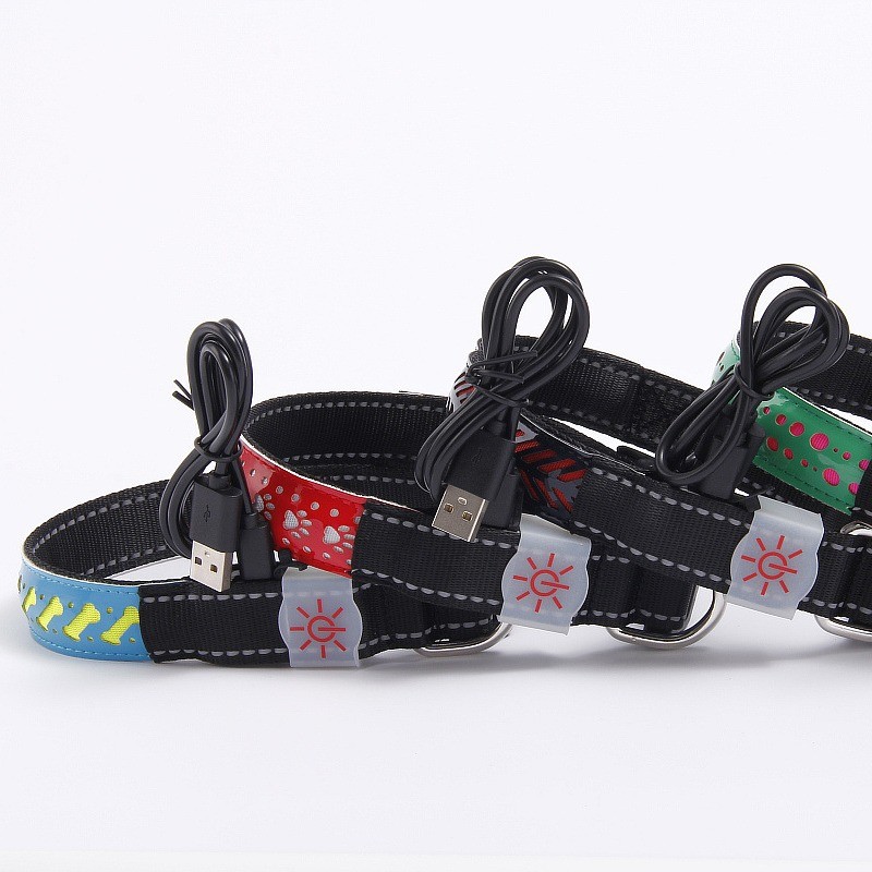 LED Pet Collar Manufacturer - Embossed PU Leather Multicolor
