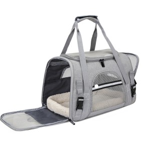 Pet Travel Carrier Factory - 600D Oxford Fabric Mesh Safety