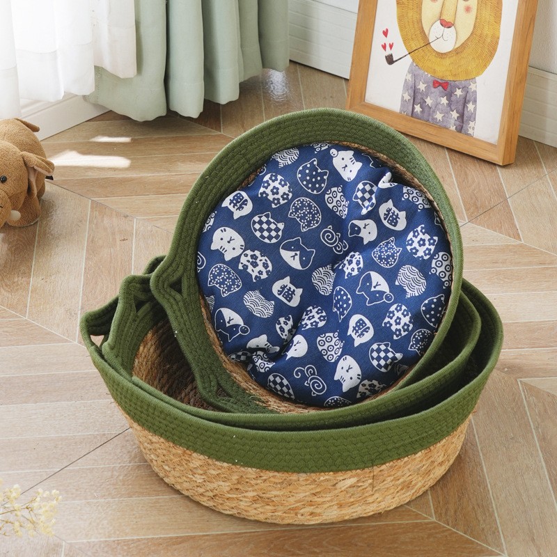 Summer Cat Bed Factory - Handmade Cozy Soft Cushion Removable Cotton Rattan
