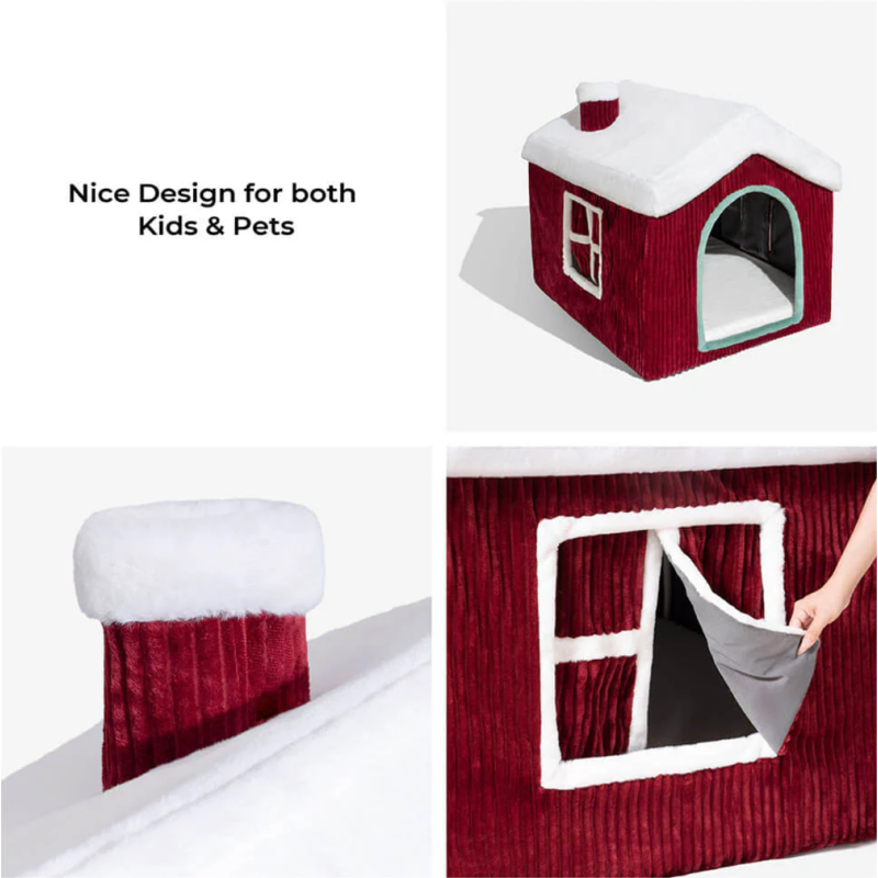 Dog House Supplier - Fashionable Christmas Cozy Snow House Warm Sponge