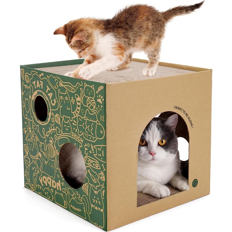 Corrugated Cat Bed Supplier - Lounge Bed with Training Toy Protective Scratcher