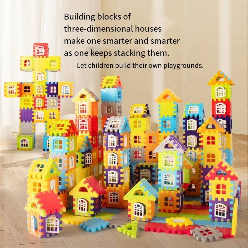 Educational Blocks Supplier - Children's Colorful DIY Stacking Puzzle Large Particles