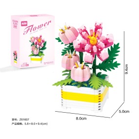 DIY Building Block Flowers Factory - 12 Styles Micro Particle Plastic Flower