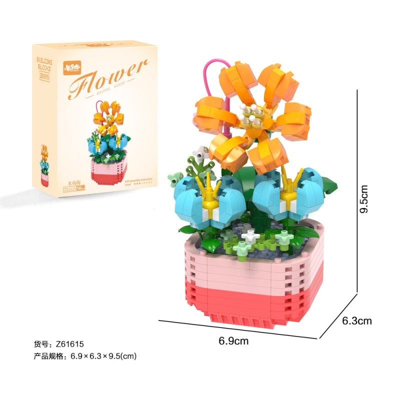 DIY Building Block Flowers Factory - 12 Styles Micro Particle Plastic Flower