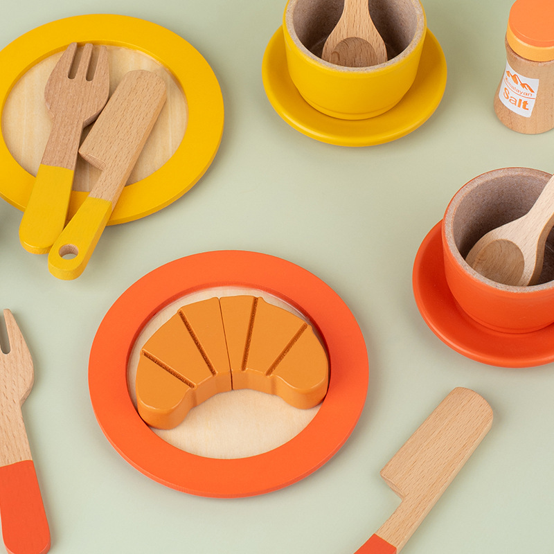 Wooden Kitchen Toy Factory - Kids Role Play Pretend Play Sauce Pot Plate Set