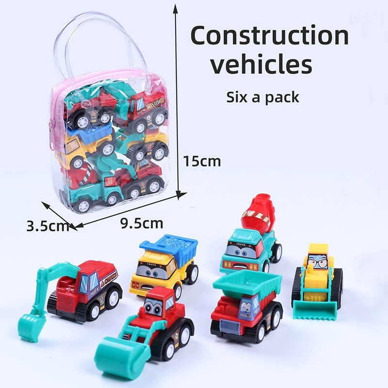 Pull-Back Car Toy Manufacturer - Mini Plastic Educational Engineering Fire Truck