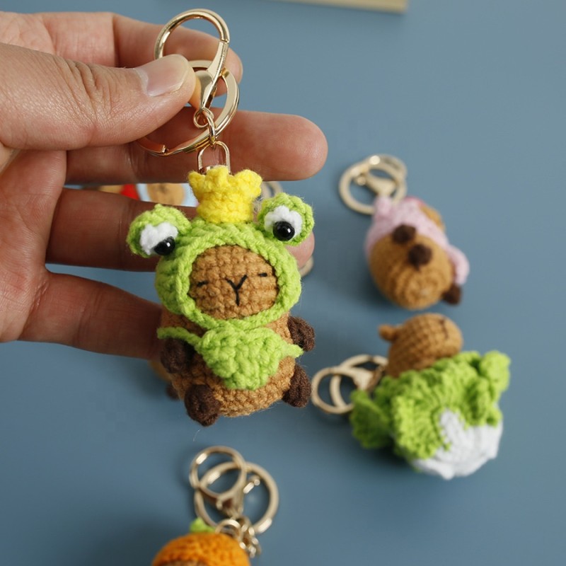 Crocheted Pendant Manufacturer - Handmade Anime Character Capibara Plush Keychain