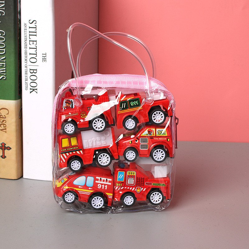 Pull-Back Car Toy Manufacturer - Mini Plastic Educational Engineering Fire Truck