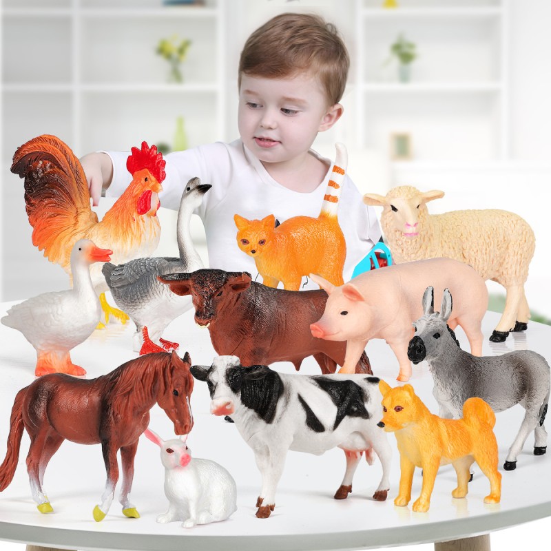 Safari Animal Toy Factory - Simulated Farm Mini Plastic Wild Animal World DIY