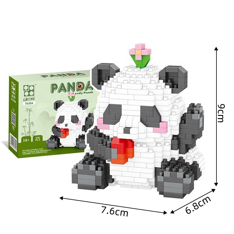 Mini Block Panda Supplier - Cute Plastic Micro Particle Building Puzzle Toy
