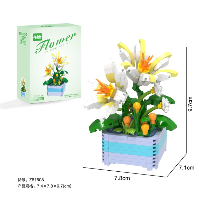 DIY Building Block Flowers Factory - 12 Styles Micro Particle Plastic Flower