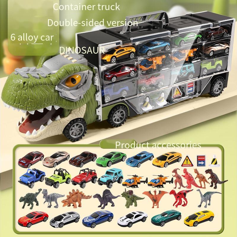 Transport Truck Toy Factory - Dinosaur Carrier Plastic Music Light Pull-Back