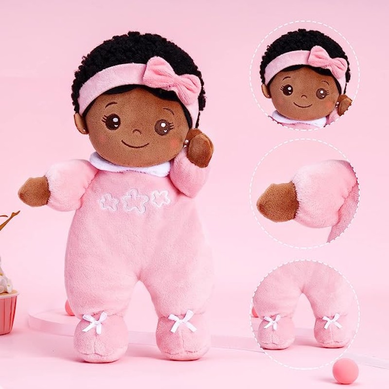 Afro Girl Plush Supplier - Custom African American Baby Girl Toy Ballet