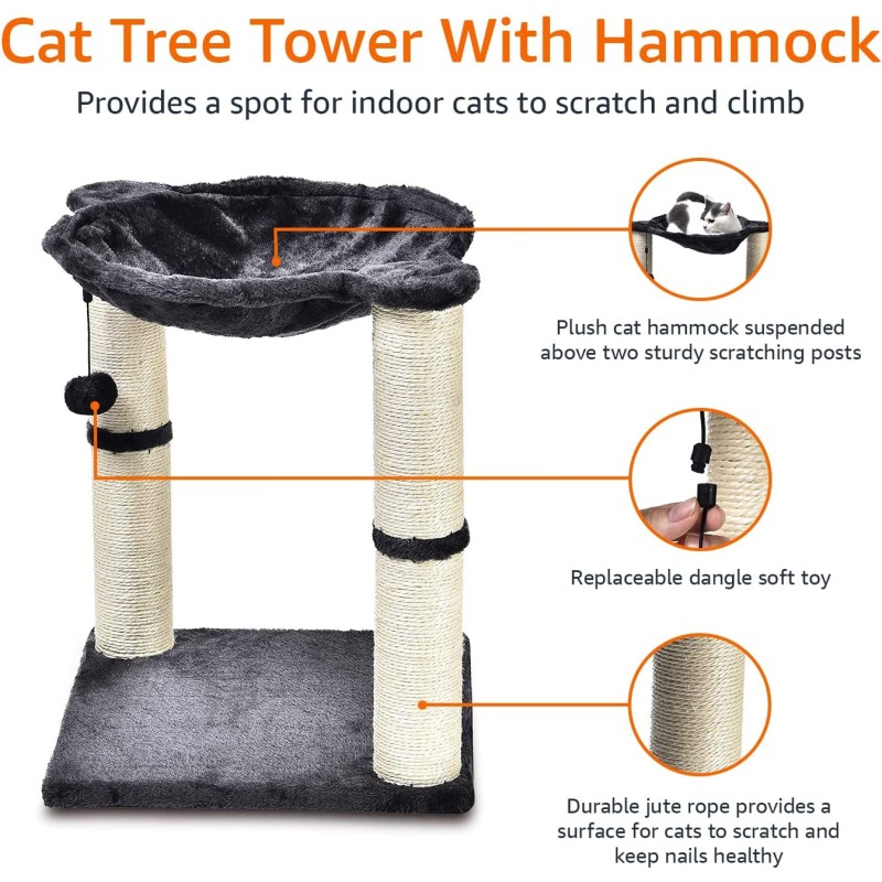 Cat Climbing Tree Supplier - Hot Sale Wood Sisal Scratching Posts Hammock Bed