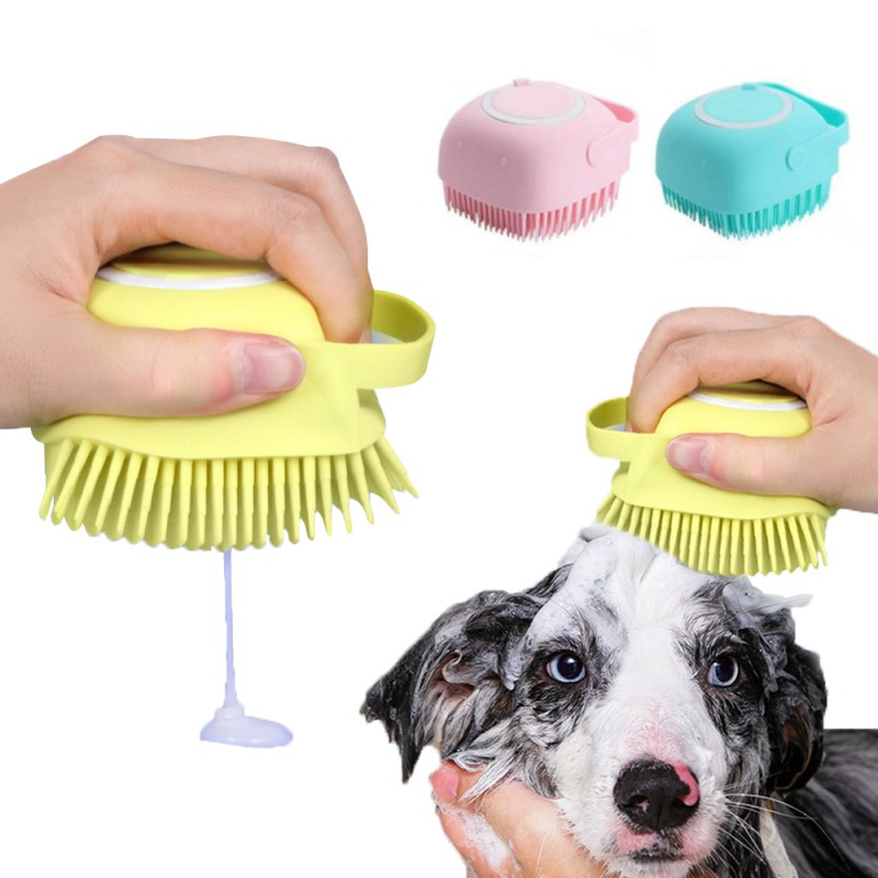 Pet Bath Brush Supplier - Eco-Friendly Silicone Massage Shampoo Dispenser Rubber
