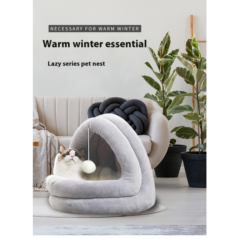 Dog Nest Bed Supplier - Hot Selling Cross-Border Solid Pattern Semi-Enclosed Yurt