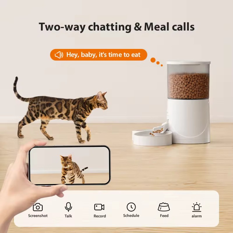 Automatic Pet Feeder Supplier - Remote Video Timing 4L WiFi Auto Bowl Camera