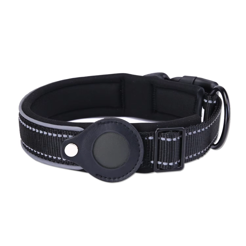 Dog Collar with Airtag Holder Supplier - Wholesale Nylon Reflective Soft Padded Case