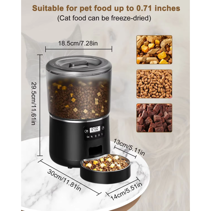 Automatic Pet Feeder Manufacturer - 4L Stainless Steel WiFi Smart Graffiti App Timing