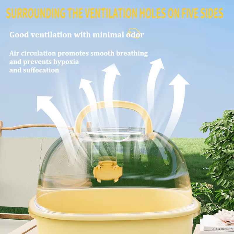 Hamster Cage Factory - Portable with Button Closure Plastic Tray Litter Box Outdoor