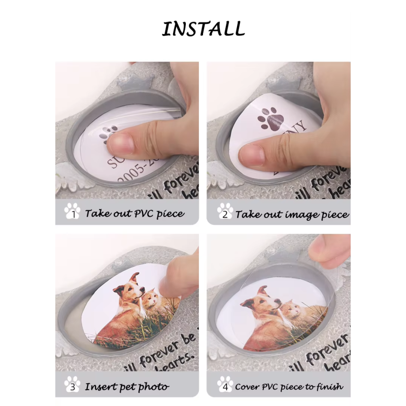 Pet Tombstone Supplier - Creative Resin Simulation Memorial Stone Cat Small Animal