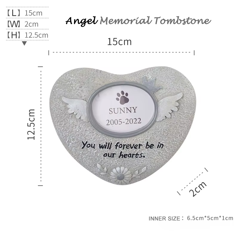 Pet Photo Frame Factory - Funeral Products Biodegradable Resin Heart Paw Design