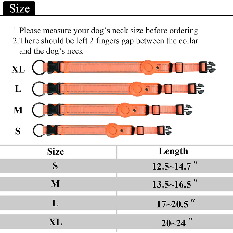 Pet Dog Collar Manufacturer - AirTag Tracking Anti-loss Adjustable Nylon Training