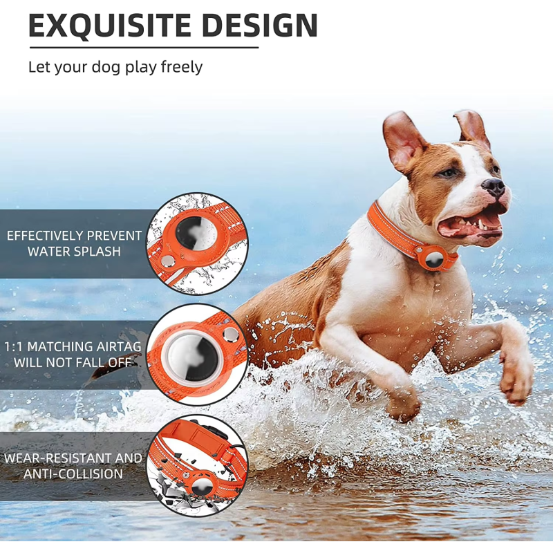 Pet Dog Collar Manufacturer - AirTag Tracking Anti-loss Adjustable Nylon Training