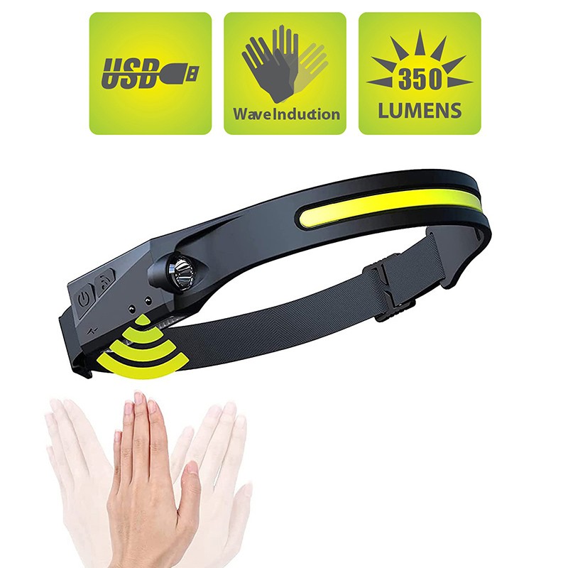 LED Sensor Headlamp Supplier - USB Rechargeable 5 Lighting Modes