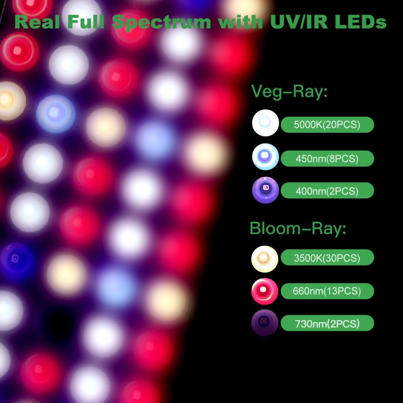 Dimmable Grow Light Factory - 300W with Dimmer Timer Hydroponics