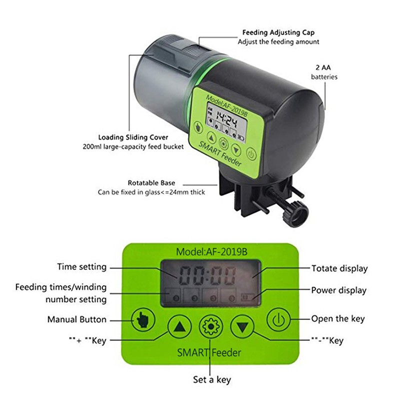 Smart Fish Feeder Manufacturer - LCD Digital Timer Feeding Dispenser