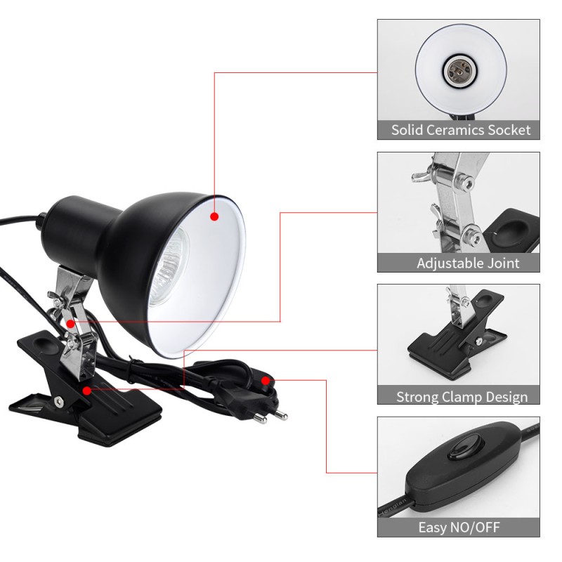 Reptile Heating Lamp Supplier - E27 Ceramic Heating Clip Holder