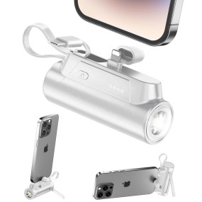 Power Bank Supplier - 2025 New Capsule 5000mAh Built in Cable for iPhone