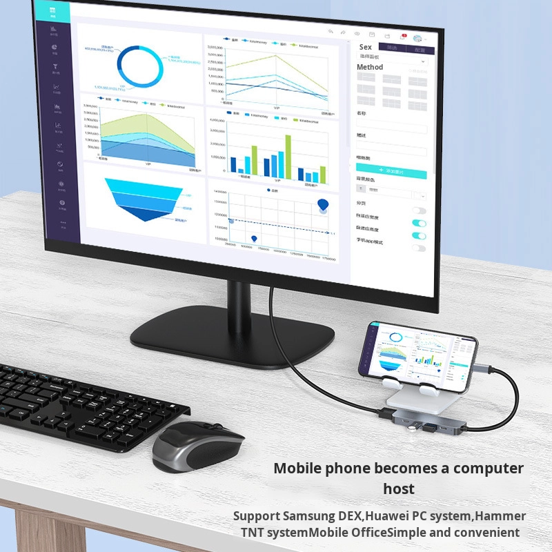 Type-C Docking Station Factory - 5-in-1 with HDMI Cable HD Monitor Hub USB 3.0 Screen Projection