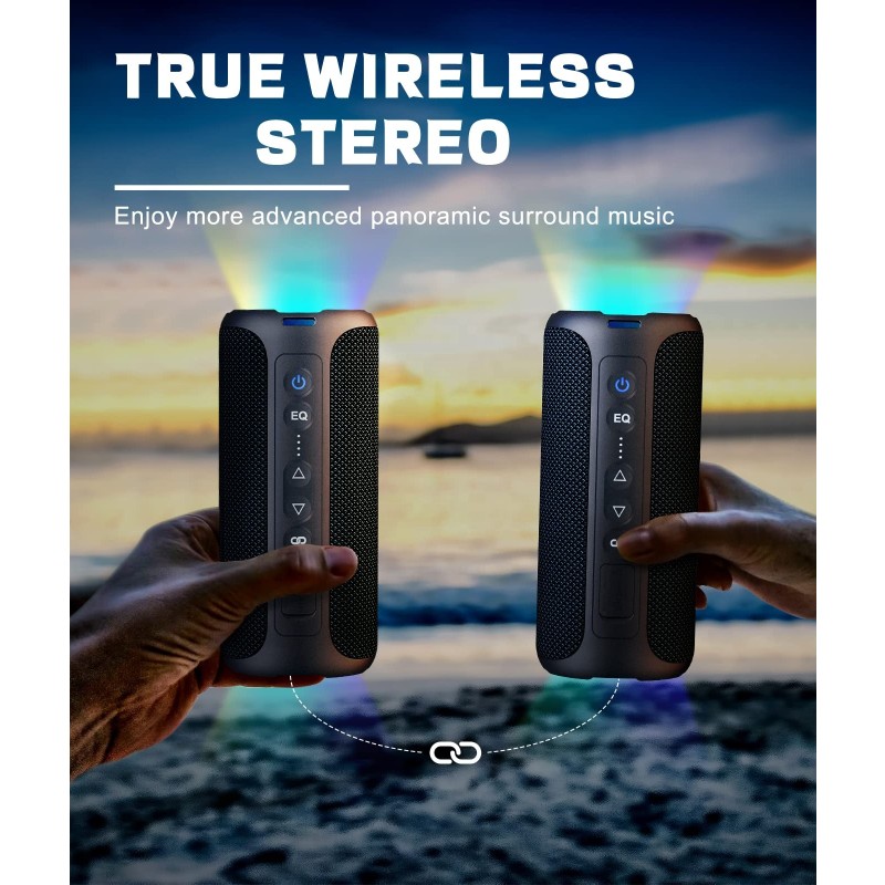 Bluetooth Speaker Manufacturer - 40W Loud Stereo Portable IPX7 Waterproof with Deep Bass/LED