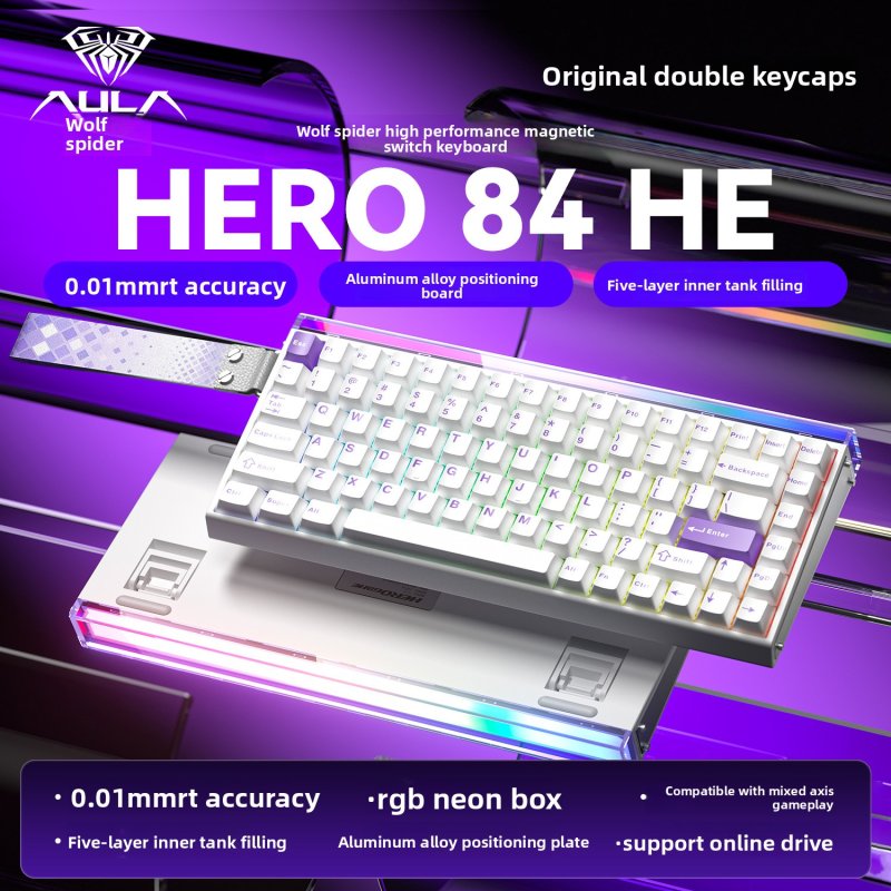 Gaming Keyboard Manufacturer - AULA Spider HERO84 Magnetic Axis RGB Wired High Performance