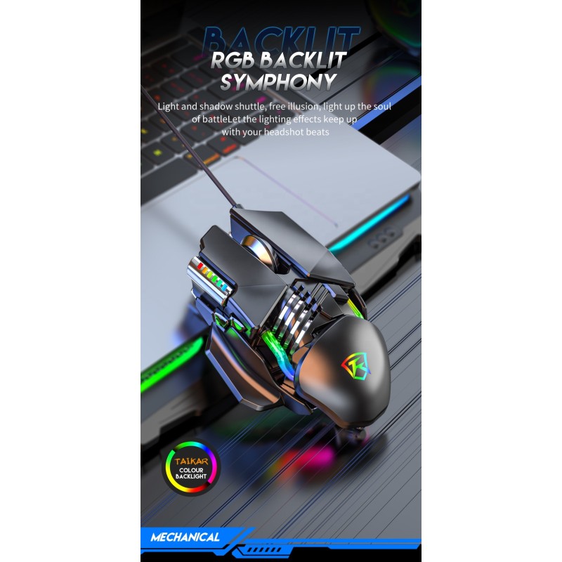 Gaming Mouse Supplier - 2025 Portable Wired Ergonomic 12000 DPI 7 Programmable RGB