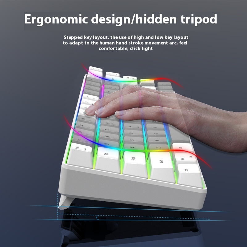 Mechanical Keyboard Supplier - 68-Key Wired New Dual-Color RGB Luminous with Key Line Separation