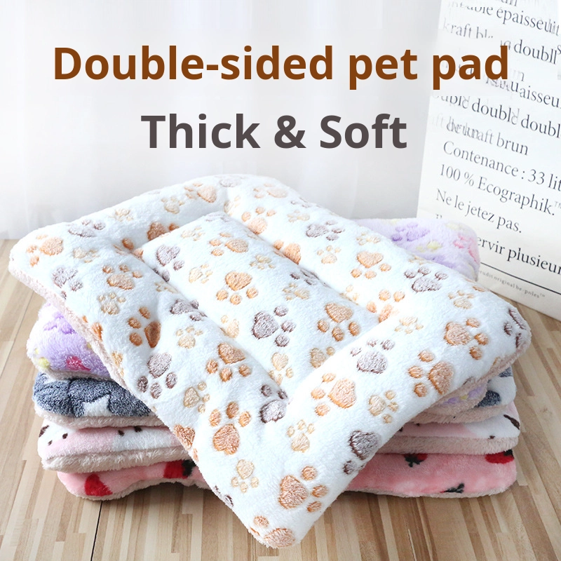Pet Bed Mat Manufacturer - Wholesale Thick Plush Coral Fleece Cat Dog Bed Solid Pattern