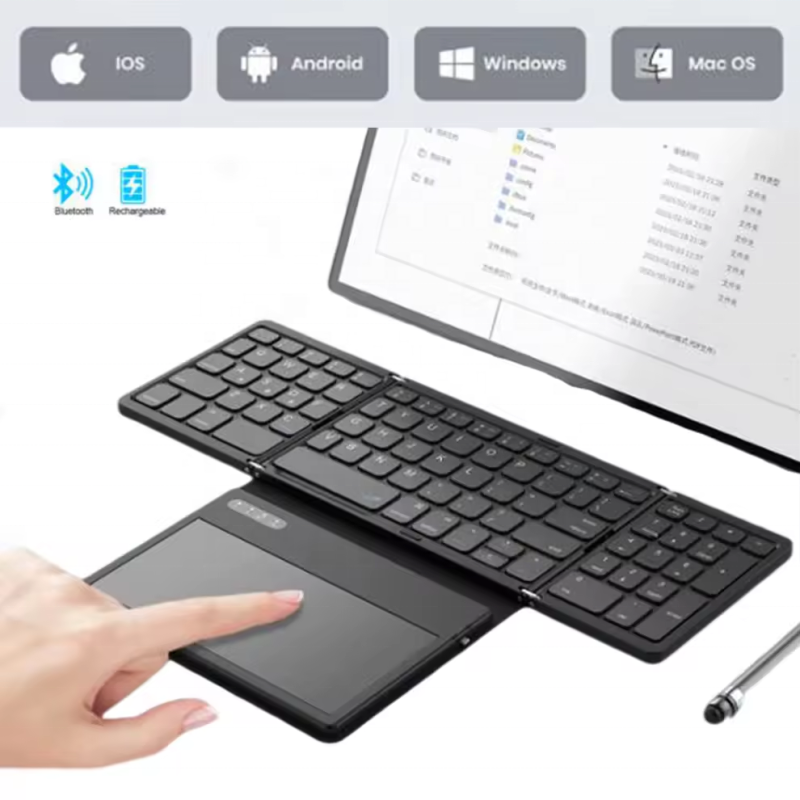 Wireless Keyboard Supplier - Ultra Slim Portable with Touchpad Rechargeable Folding Design