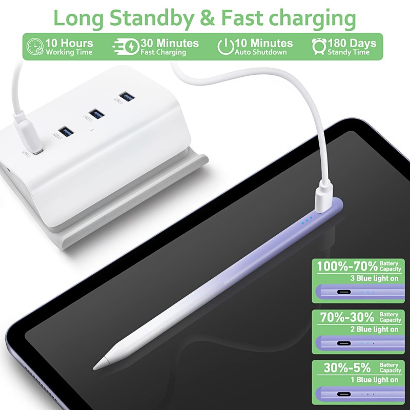 iPad Stylus Supplier - 2018-2025 Stylus for iPad Magnetic Apple Pencil Tilt Sensor Palm Rejection