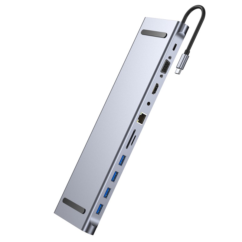 USB C Extender Manufacturer - 11 in 1 Intelligent Display Hubs Data Docking Station for Macbook