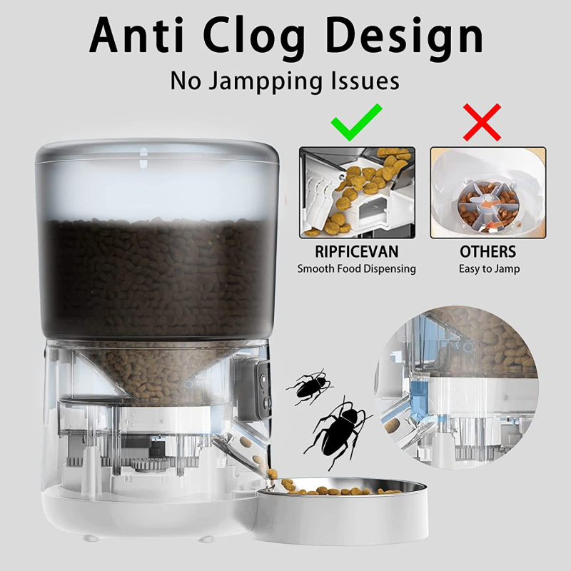 Smart Pet Feeder Factory - Automatic 4L Capacity Remote Control WIFI Video Connect