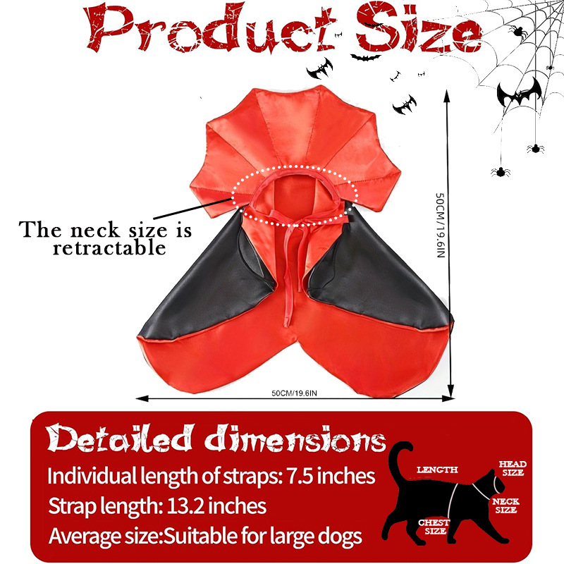 Pet Costume Supplier - Hot-Selling Halloween Cape Cat Vampire Cloak Dog Devil Costume