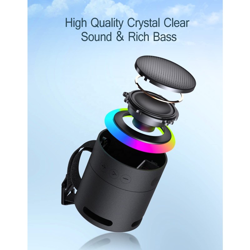 Portable Speaker Factory - Waterproof Wireless Speaker Metal Small 5W Clear Crystal Sound