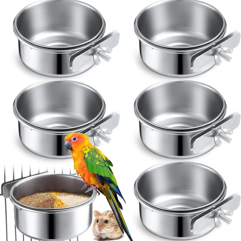 Bird Feeder Supplier - Brazil Stainless Steel Anti-Chewing Food Cup Bowl for Parrot